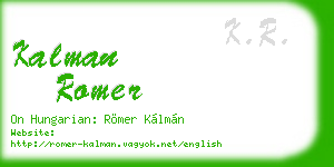 kalman romer business card
